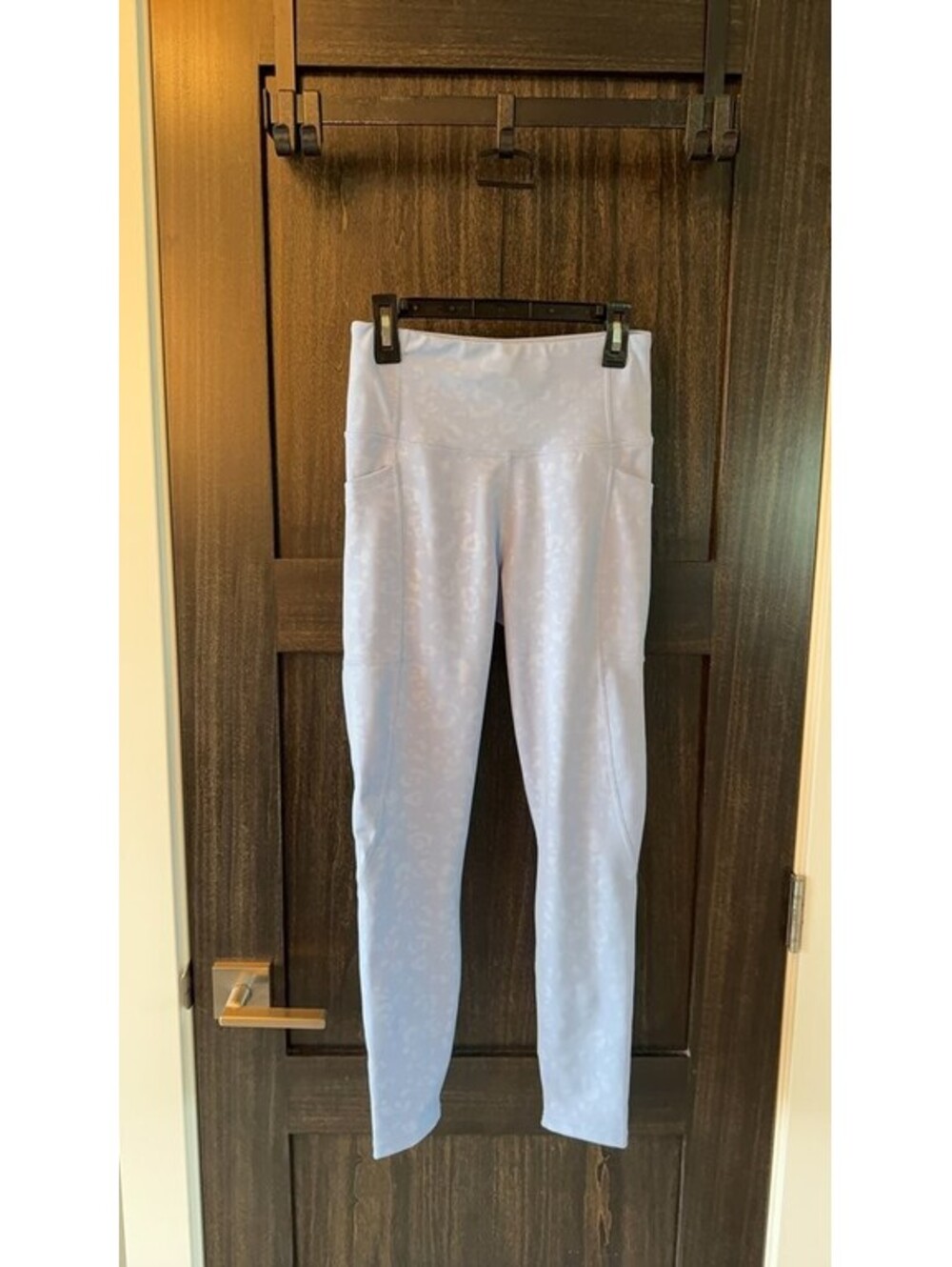 ESP Light Blue High-Waisted Leggings with Subtle Pattern 0127